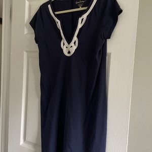 Lily Pulitzer nave and white trim dress size L